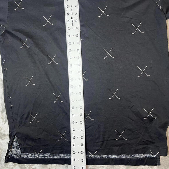 VTG POLO GOLF RALPH LAUREN Men L Black Golf Club Allover Print Polo Shirt AOP - Picture 5 of 6